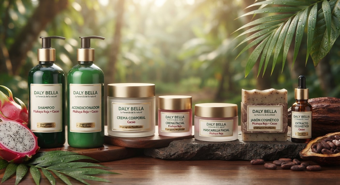 Familia de productos Daly Bella con origen agrícola Pitared Ecuador