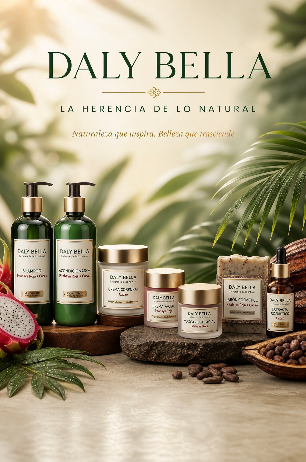 Daly Bella La herencia de lo natural con familia de productos cosméticos